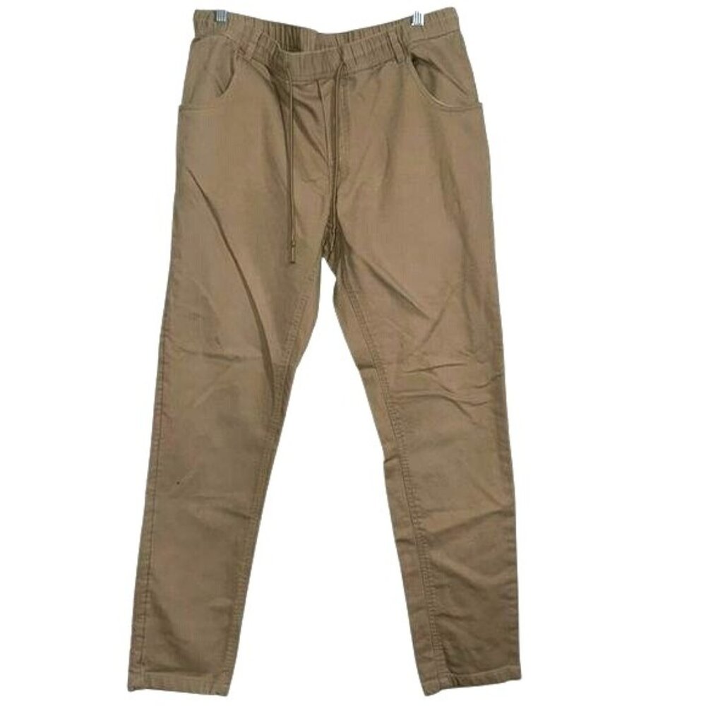Mossimo Supply Co. Khaki Jogger Pants M Elastic Waistband Drawstring Closure